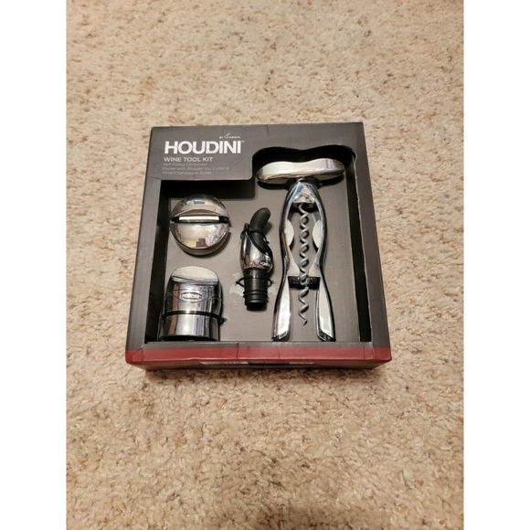 HOUDINI Houdini 4-Piece Wine Tool Kit Silver - Picture 1 of 5